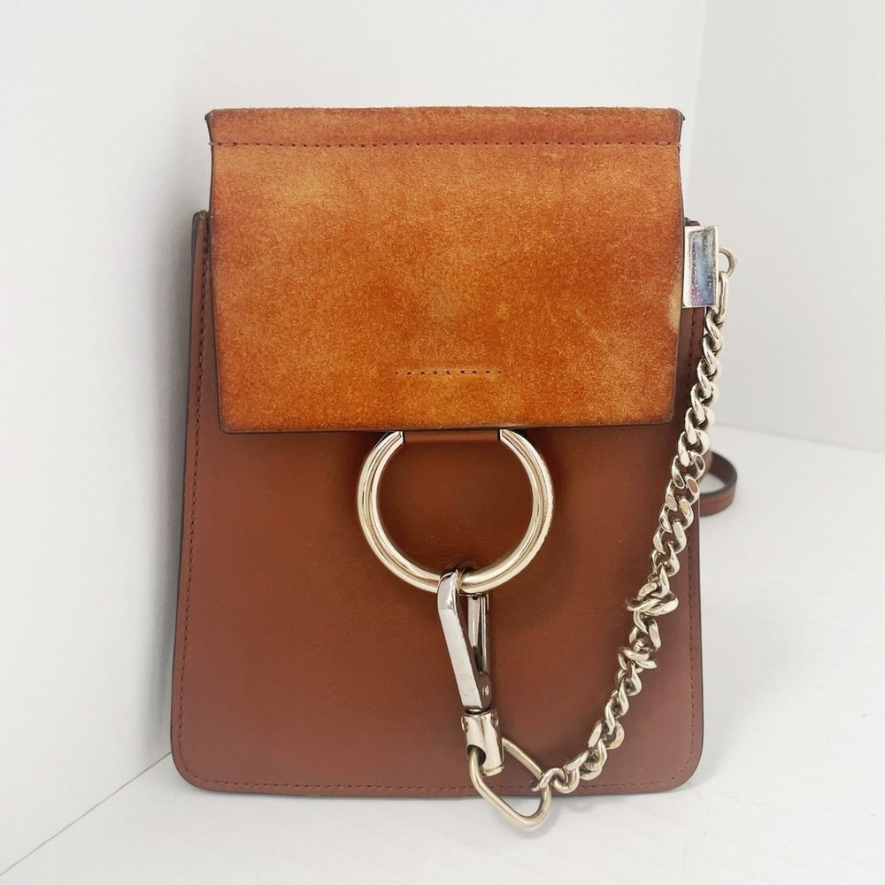 Chloe Faye Shoulder Bag - Brown LeatherSuede Women